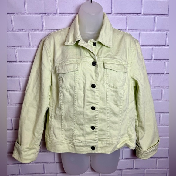 Talbots Jackets & Blazers - Talbots Stretch Denim Jacket - pale green lime Size 12